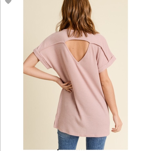 Waffle knit leopard pocket *NeW* Boutique top - Picture 2 of 2